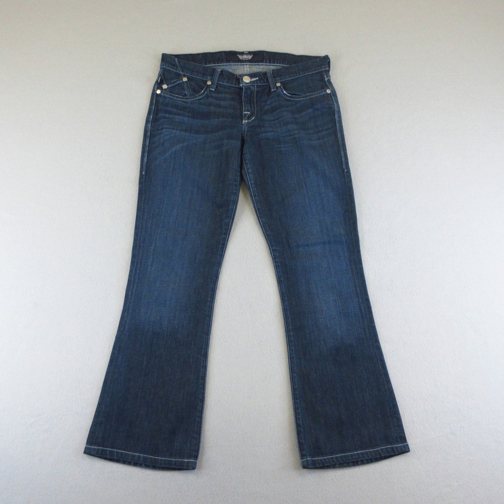 Rock & Republic Jeans Womens 30 Kassandra Bootcut Blue Dark Wash Studded Denim